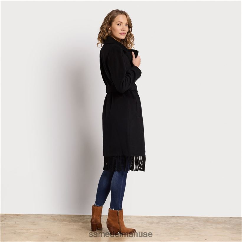 أسود ثياب Sam Edelman نحيف معطف من الصوف بصدر واحد 246L6T1163