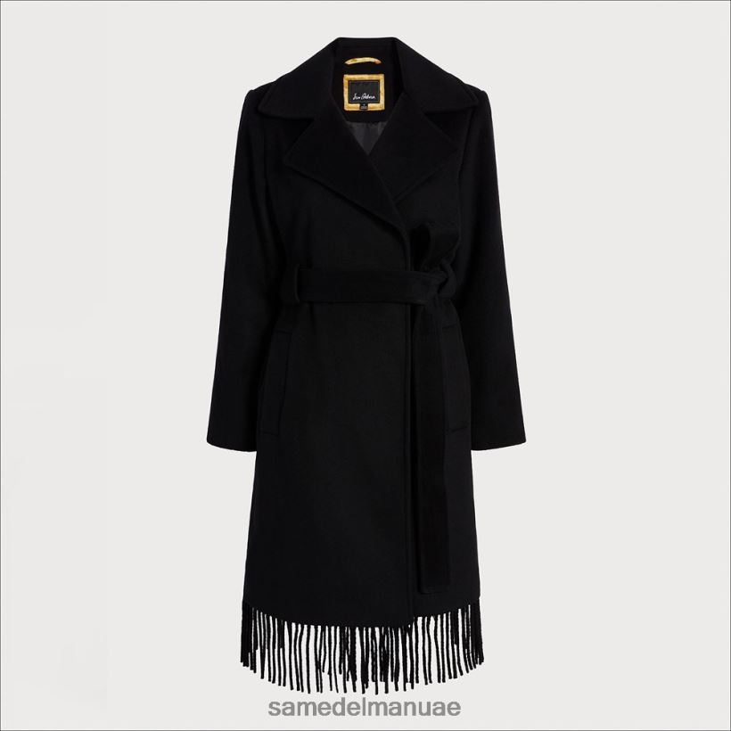 أسود ثياب Sam Edelman نحيف معطف من الصوف بصدر واحد 246L6T1163