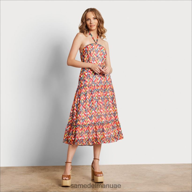 مرجاني متعدد ثياب Sam Edelman نحيف فستان ماكسي بطبعات هندسية 246L6T1165