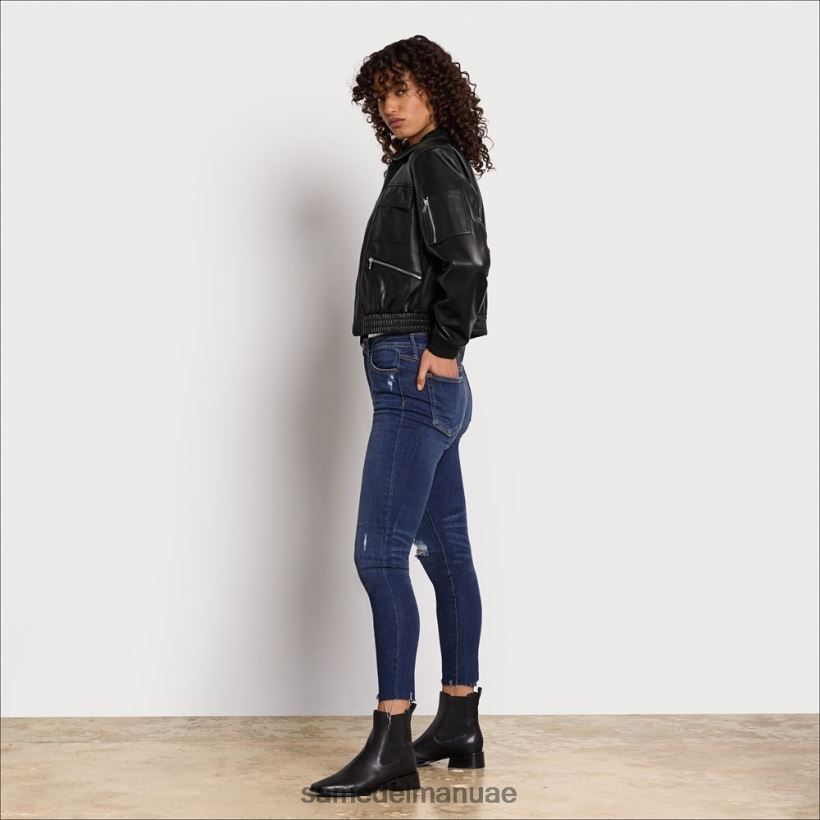 أسود ثياب Sam Edelman نحيف سترة جلدية قصيرة الطيار 246L6T1166
