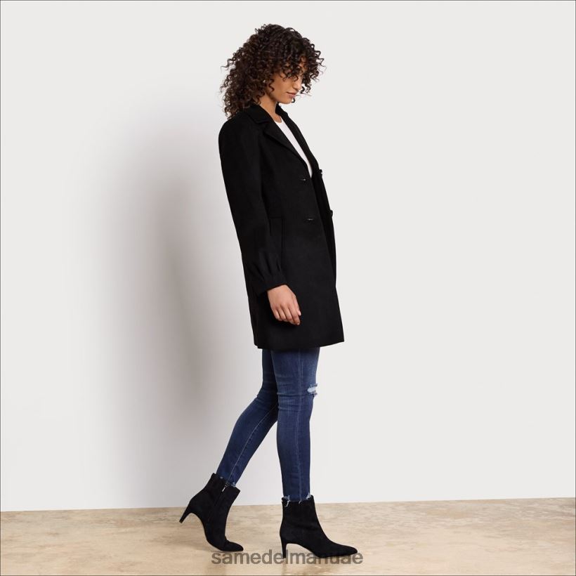 أسود ثياب Sam Edelman نحيف معطف من مزيج الصوف 246L6T1167