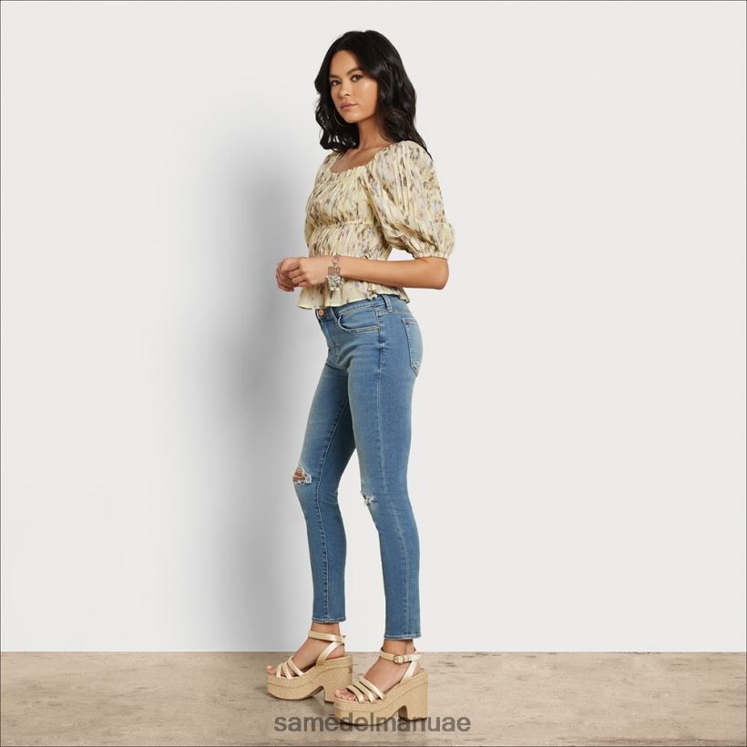 أصفر ثياب Sam Edelman نحيف قمة مرج طويلة الأكمام 246L6T1172