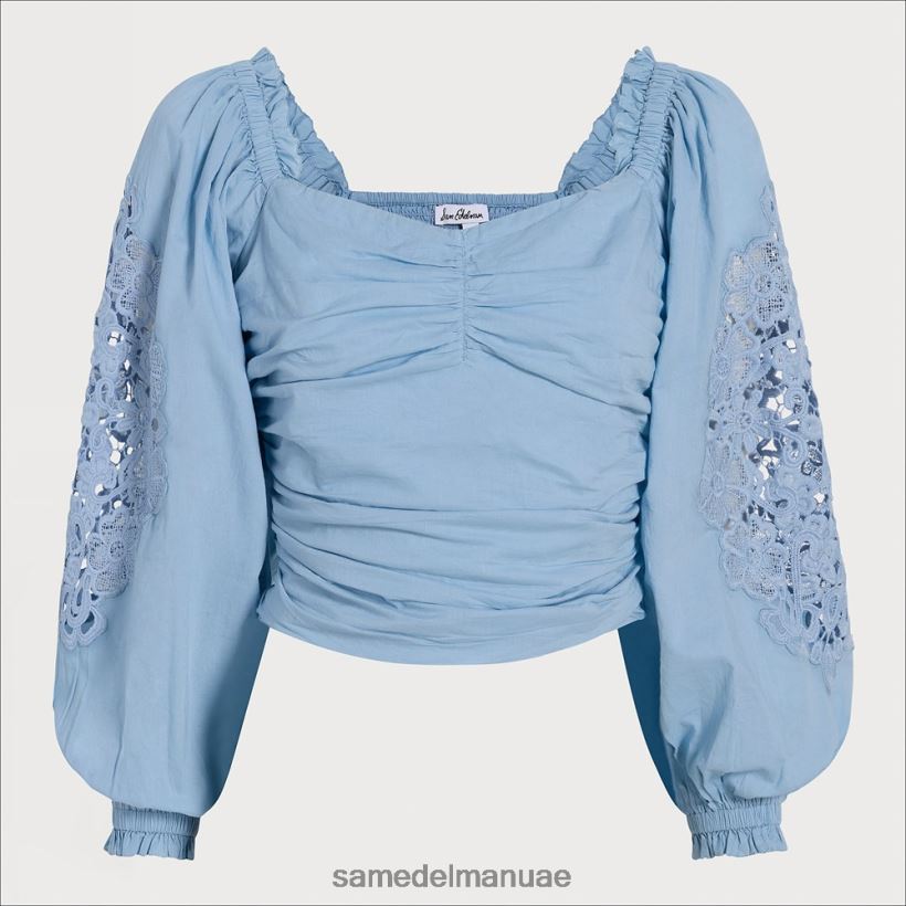 شامبراي ثياب Sam Edelman نحيف ستيفي روش بلوزة طويلة الأكمام 246L6T1177