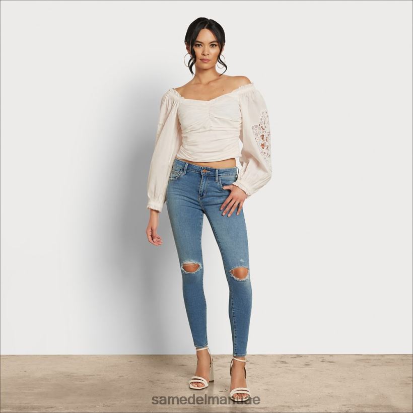 الغردينيا ثياب Sam Edelman نحيف ستيفي روش بلوزة طويلة الأكمام 246L6T1178