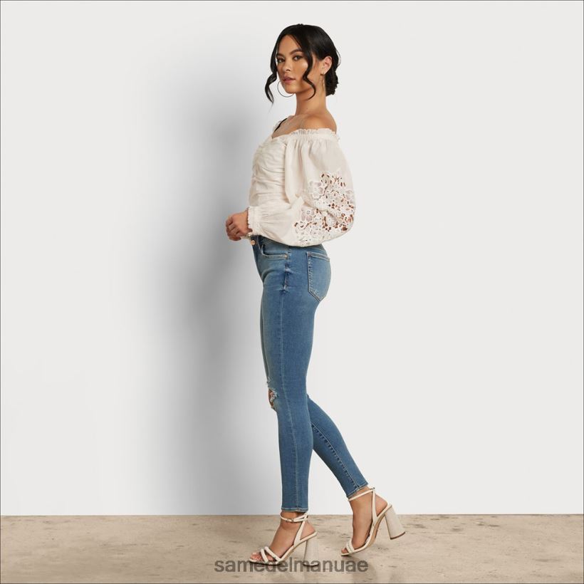 الغردينيا ثياب Sam Edelman نحيف ستيفي روش بلوزة طويلة الأكمام 246L6T1178
