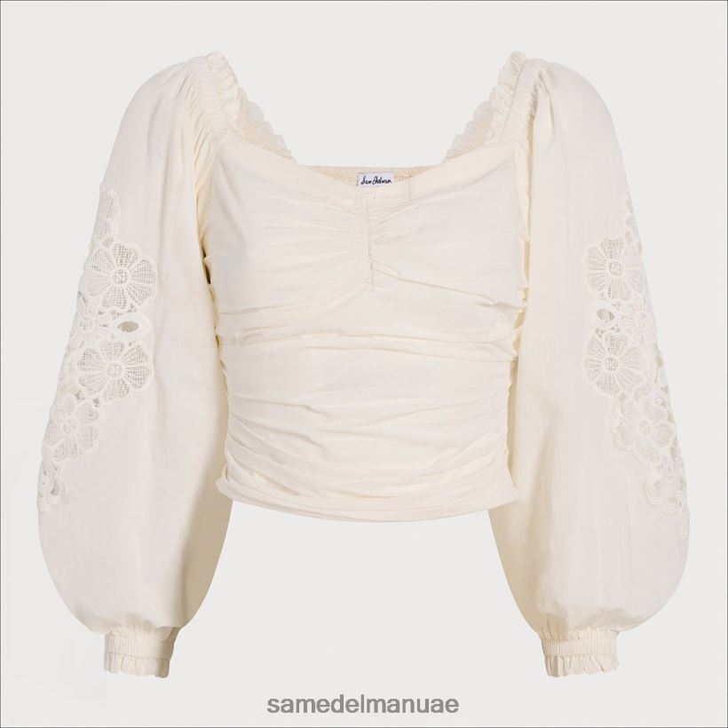 الغردينيا ثياب Sam Edelman نحيف ستيفي روش بلوزة طويلة الأكمام 246L6T1178