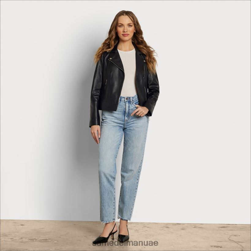 أسود ثياب Sam Edelman نحيف سترة موتو جلدية 246L6T1179