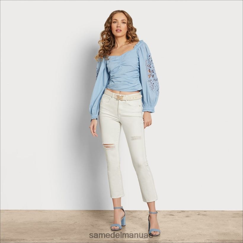 أبيض ثياب Sam Edelman نحيف بنطال ليني فلير متوسط ​​الارتفاع 246L6T1184
