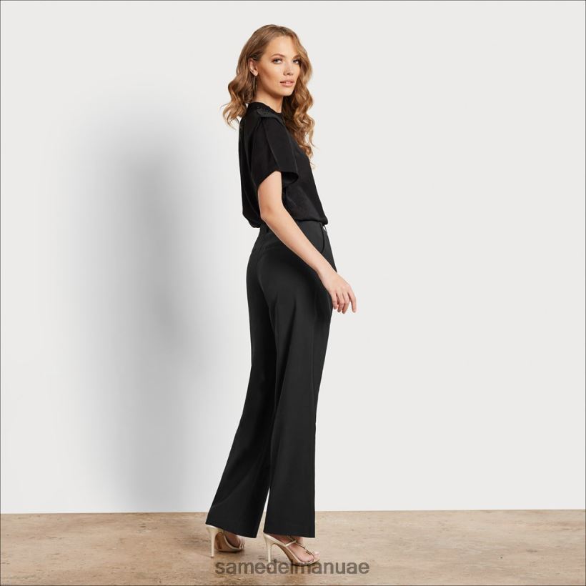 أسود ثياب Sam Edelman نحيف بنطال كودي عالي الارتفاع وواسع الساق 246L6T1209