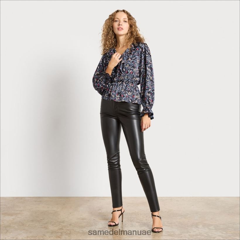 أسود بيزلي ثياب Sam Edelman نحيف بلوزة فيرمونت بأكمام طويلة 246L6T1242