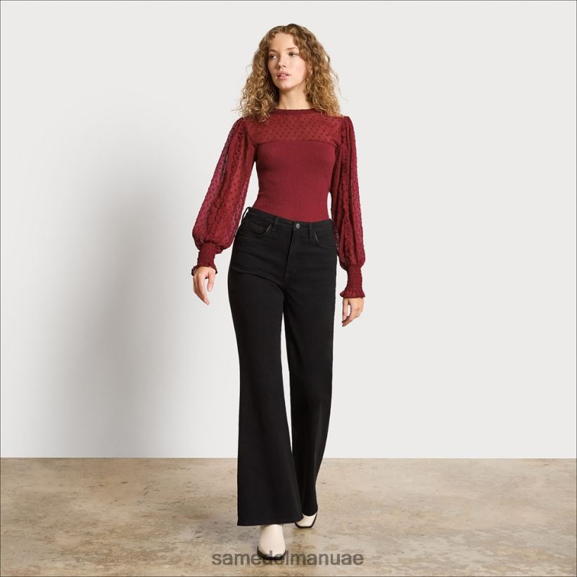 بني أكثر جنونا ثياب Sam Edelman نحيف بلوزة جوليان بأكمام طويلة 246L6T1269