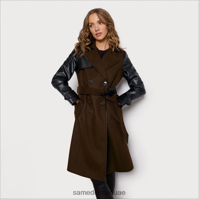 الأخضر العسكري ثياب Sam Edelman نحيف معطف من الصوف المختلط 246L6T1280