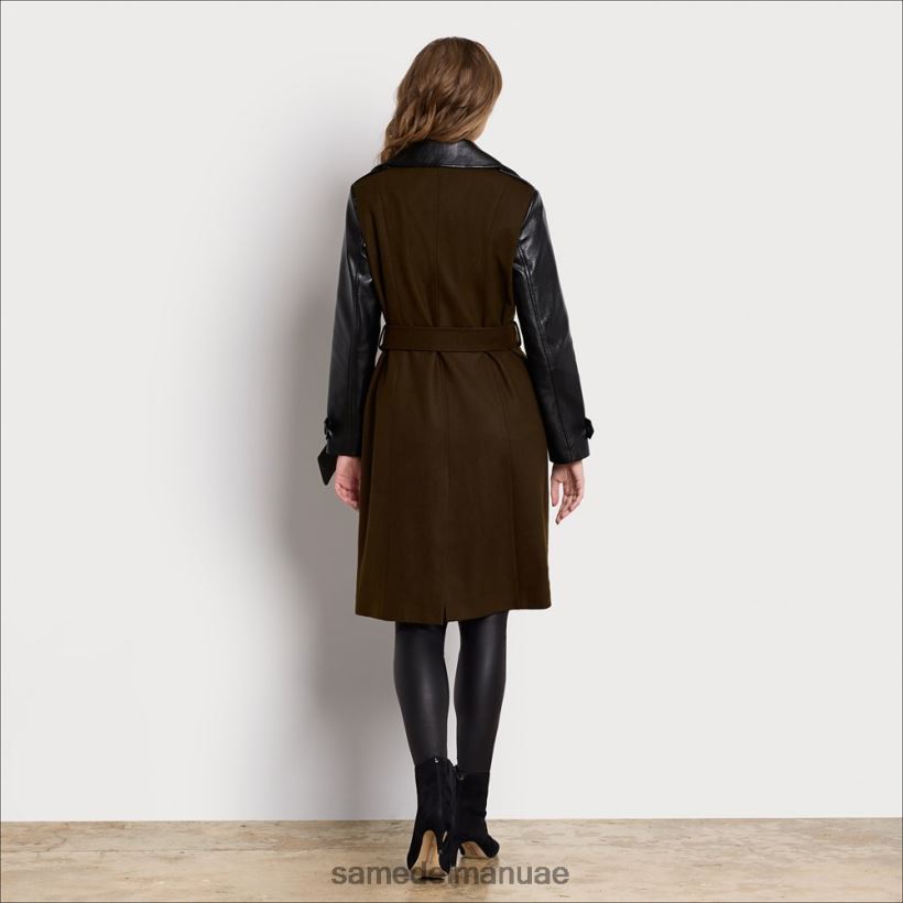 الأخضر العسكري ثياب Sam Edelman نحيف معطف من الصوف المختلط 246L6T1280