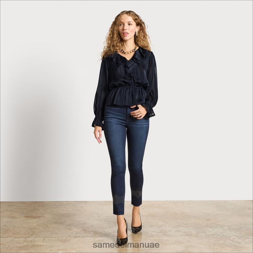 أسود ثياب Sam Edelman نحيف بلوزة فيرمونت بأكمام طويلة 246L6T1283