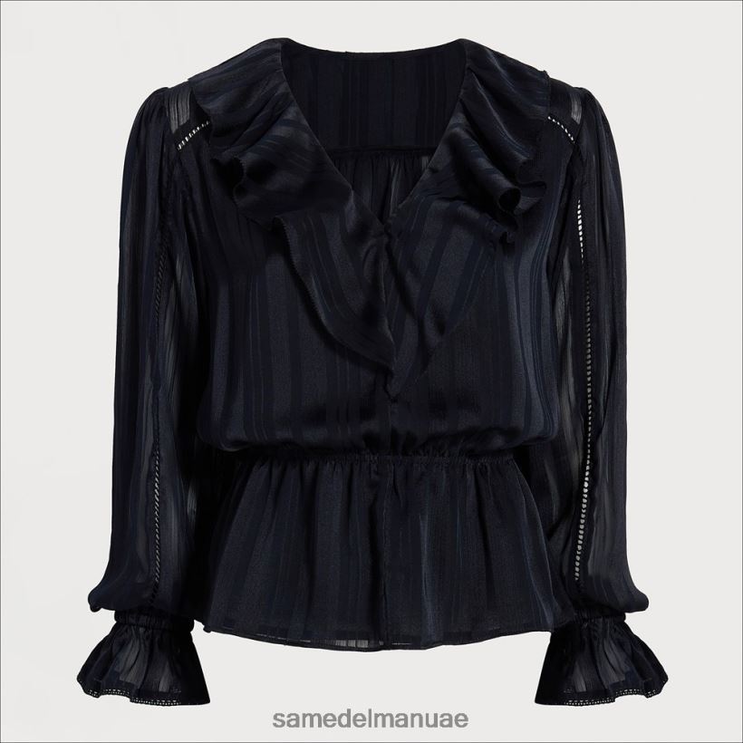 أسود ثياب Sam Edelman نحيف بلوزة فيرمونت بأكمام طويلة 246L6T1283