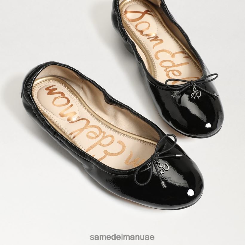 أسود براءة اختراع أحذية Sam Edelman نحيف شقة باليه فيليسيا 246L6T131