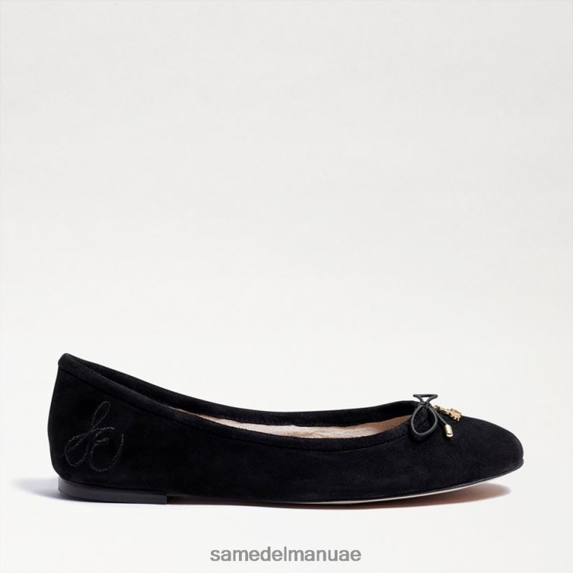 جلد الغزال الأسود أحذية Sam Edelman نحيف شقة باليه فيليسيا 246L6T133