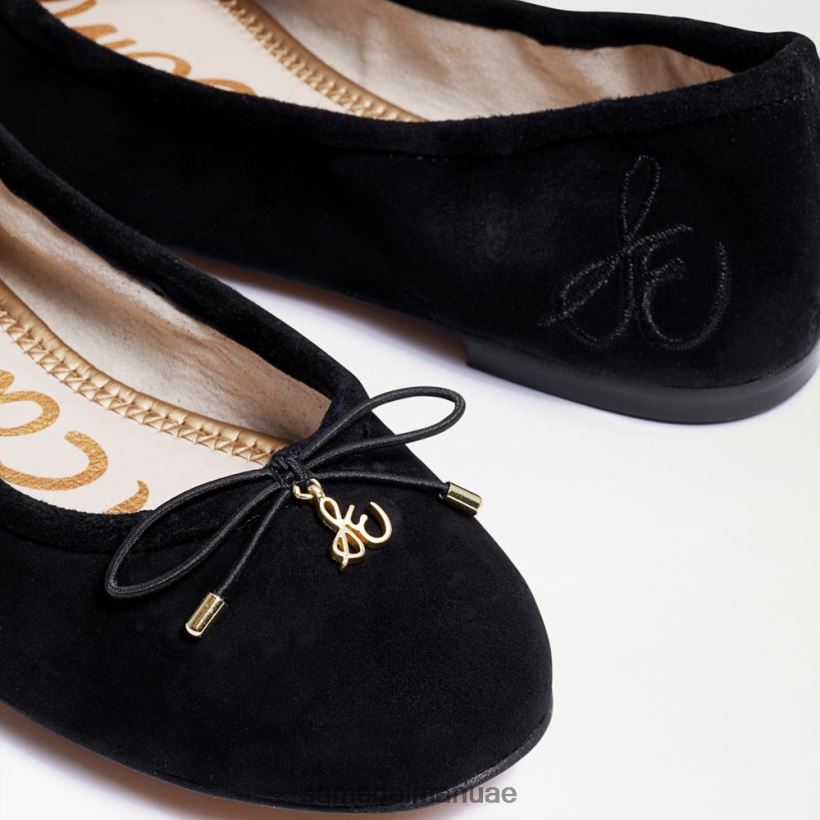 جلد الغزال الأسود أحذية Sam Edelman نحيف شقة باليه فيليسيا 246L6T133