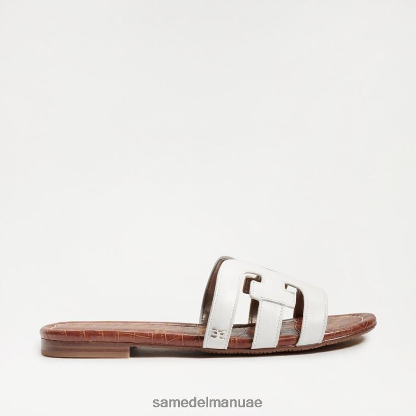 جلد أبيض مشرق أحذية Sam Edelman نحيف صندل منزلق خليج 246L6T13