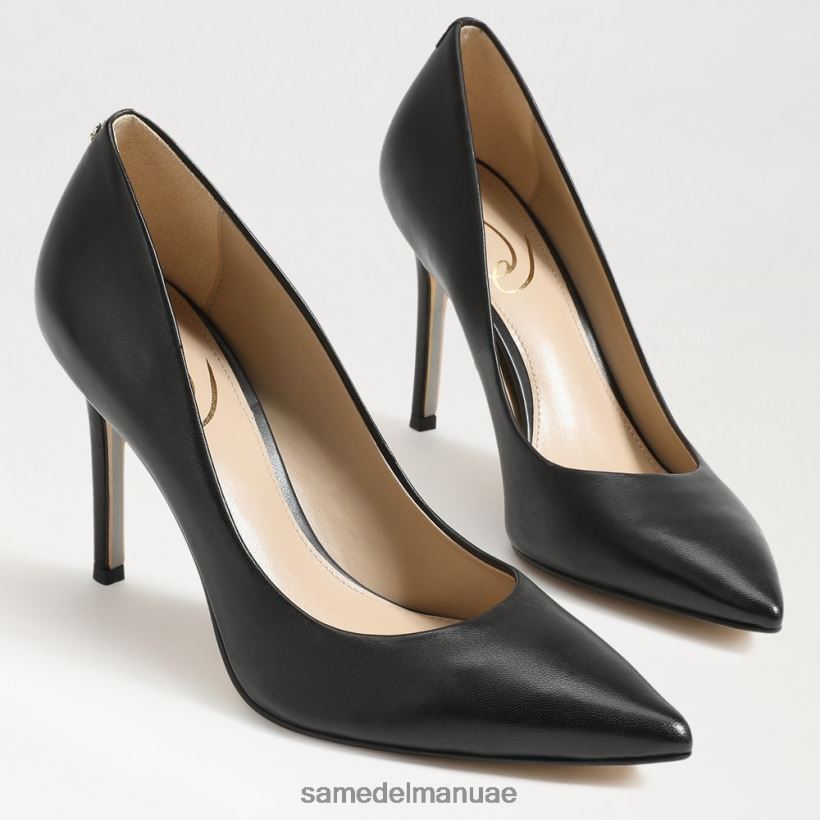 جلد أسود أحذية Sam Edelman نحيف كعب عسلي مدبب عند الأصابع 246L6T146