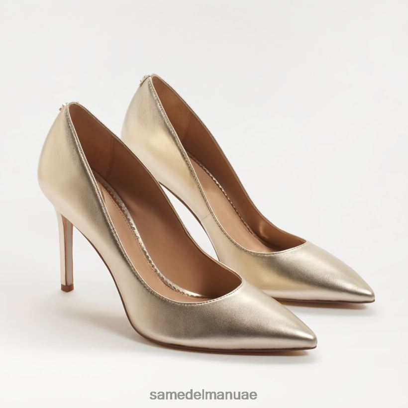 جلد ذهبي فاتح أحذية Sam Edelman نحيف كعب عسلي مدبب عند الأصابع 246L6T147
