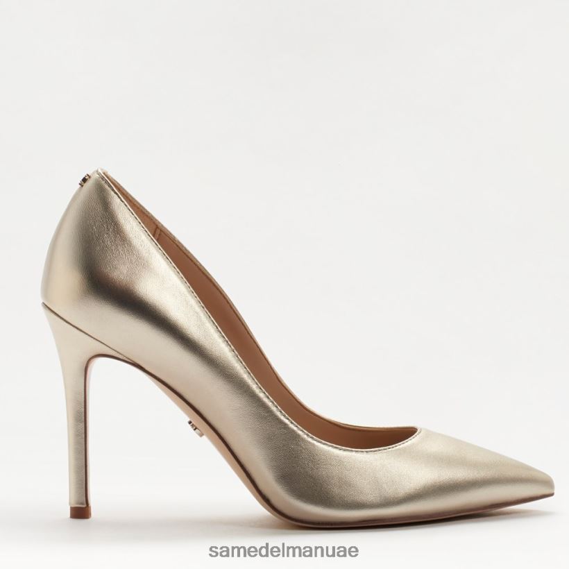 جلد ذهبي فاتح أحذية Sam Edelman نحيف كعب عسلي مدبب عند الأصابع 246L6T147