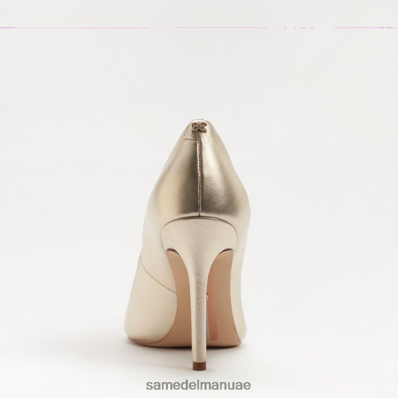 جلد ذهبي فاتح أحذية Sam Edelman نحيف كعب عسلي مدبب عند الأصابع 246L6T147