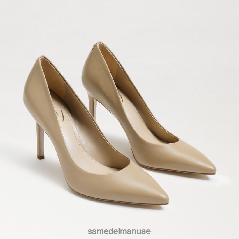 جلد بيج ناعم أحذية Sam Edelman نحيف كعب عسلي مدبب عند الأصابع 246L6T150