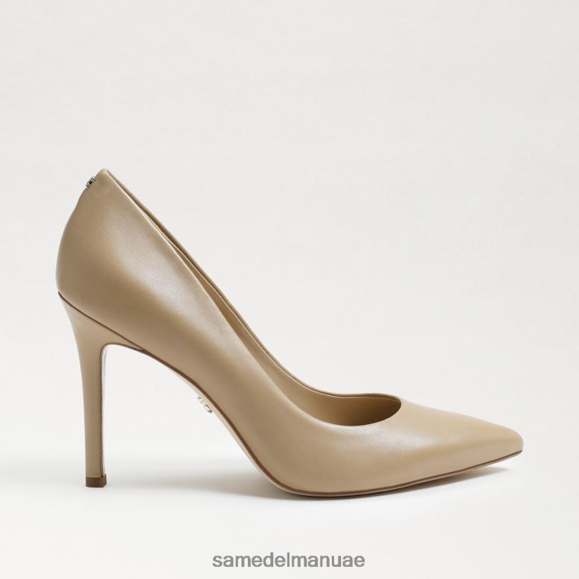 جلد بيج ناعم أحذية Sam Edelman نحيف كعب عسلي مدبب عند الأصابع 246L6T150