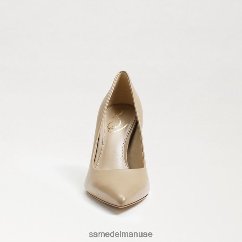 جلد بيج ناعم أحذية Sam Edelman نحيف كعب عسلي مدبب عند الأصابع 246L6T150