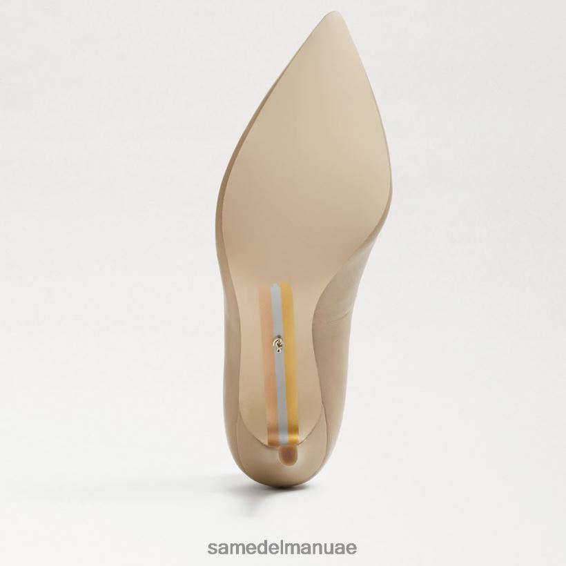 جلد بيج ناعم أحذية Sam Edelman نحيف كعب عسلي مدبب عند الأصابع 246L6T150
