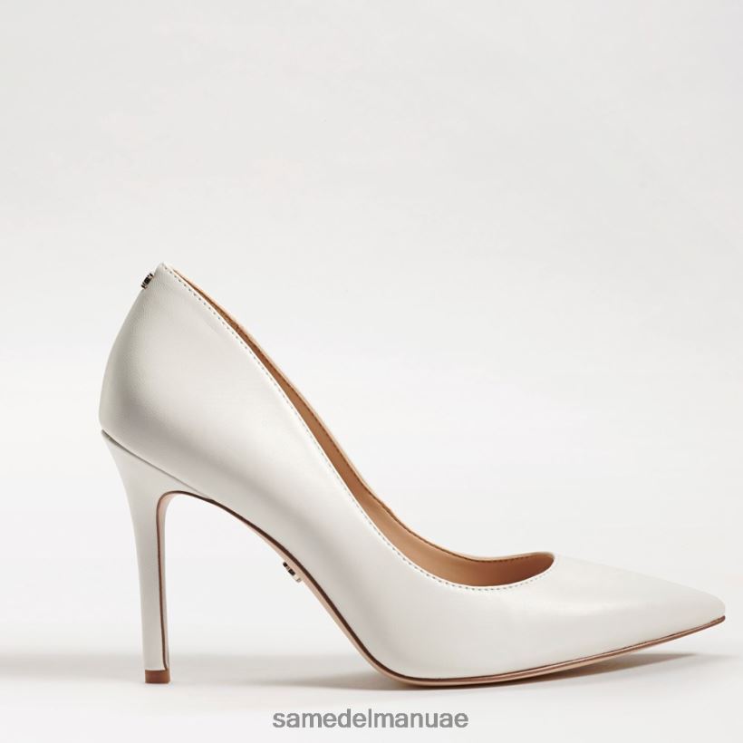 جلد أبيض مشرق أحذية Sam Edelman نحيف كعب عسلي مدبب عند الأصابع 246L6T164