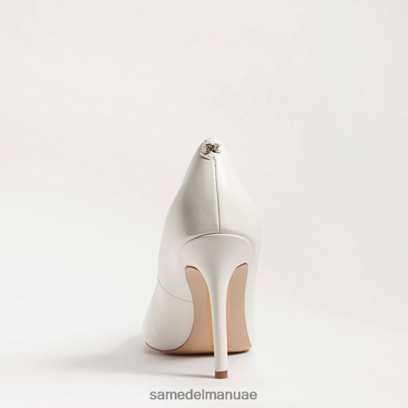 جلد أبيض مشرق أحذية Sam Edelman نحيف كعب عسلي مدبب عند الأصابع 246L6T164