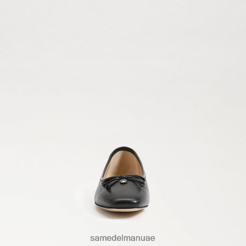 جلد أسود أحذية Sam Edelman نحيف مرج الباليه مسطح 246L6T173