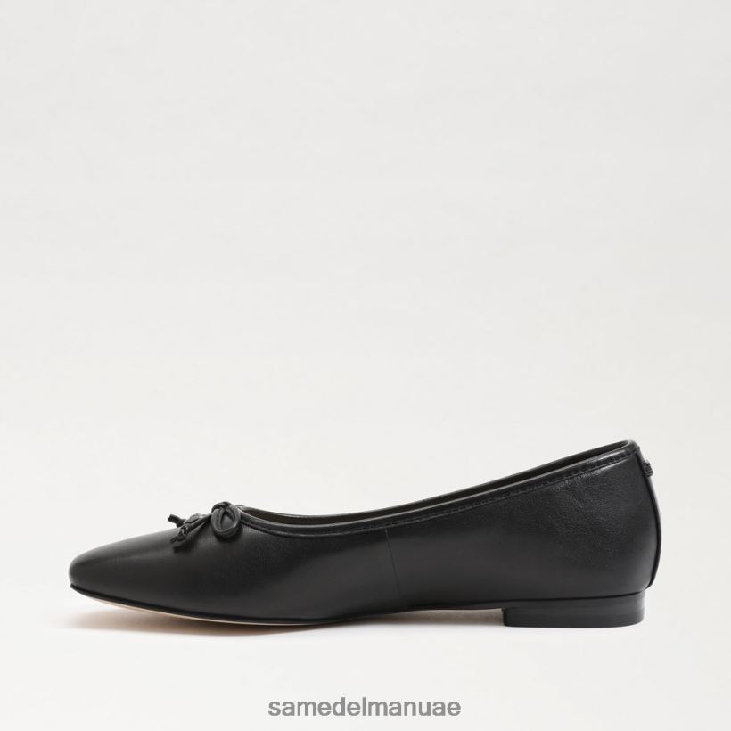 جلد أسود أحذية Sam Edelman نحيف مرج الباليه مسطح 246L6T173