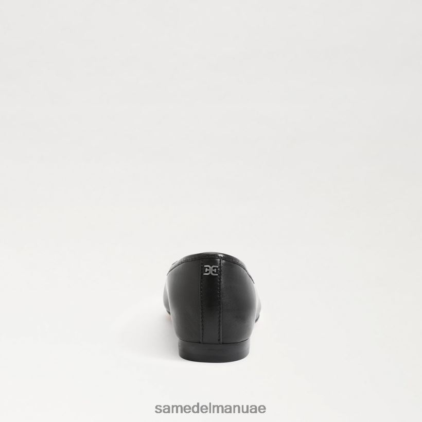جلد أسود أحذية Sam Edelman نحيف مرج الباليه مسطح 246L6T173