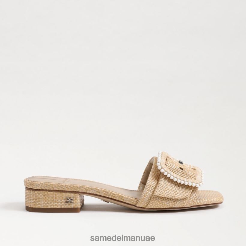 خشب الزان المبيض أحذية Sam Edelman نحيف صندل منزلق مطرز بالشماس 246L6T194