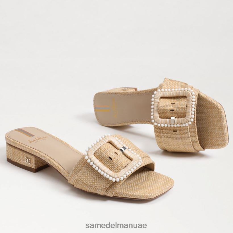 خشب الزان المبيض أحذية Sam Edelman نحيف صندل منزلق مطرز بالشماس 246L6T194