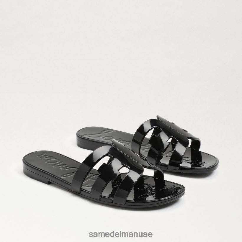 لمعان أسود أحذية Sam Edelman نحيف صندل جيلي منزلق 246L6T222