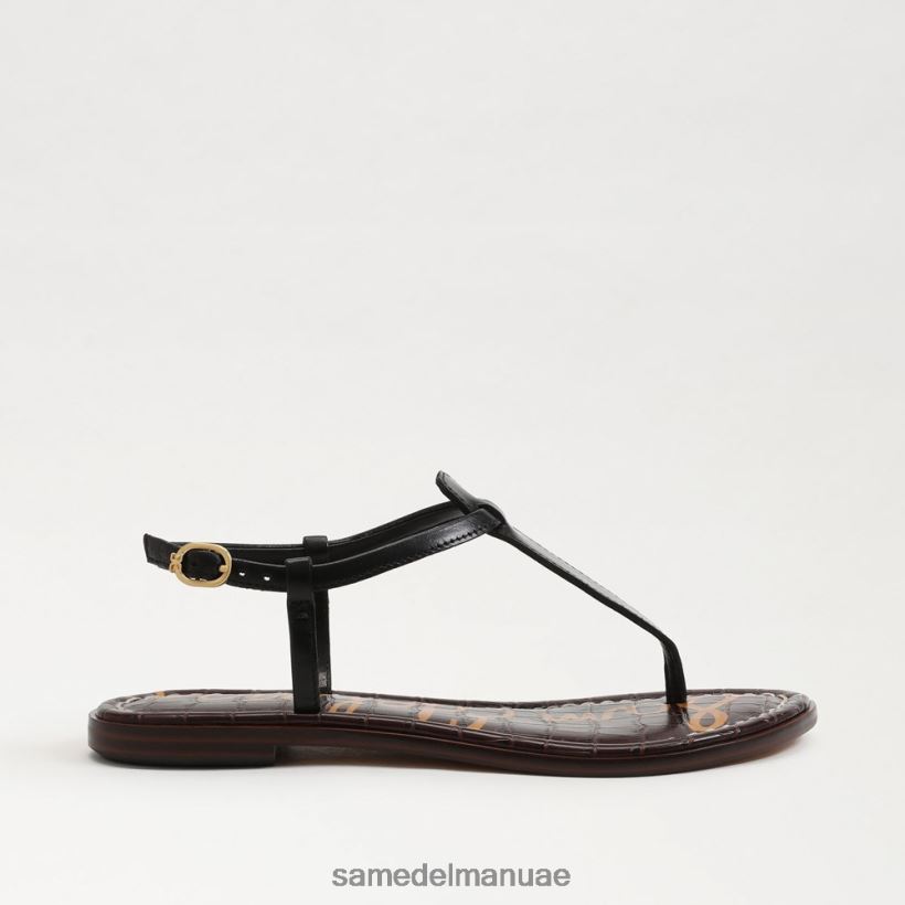 جلد أسود أحذية Sam Edelman نحيف صندل جيجي ثونغ 246L6T227