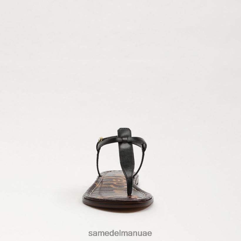جلد أسود أحذية Sam Edelman نحيف صندل جيجي ثونغ 246L6T227