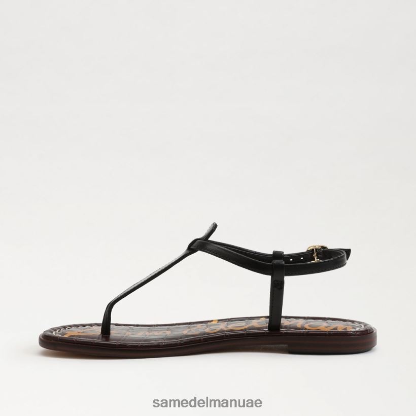 جلد أسود أحذية Sam Edelman نحيف صندل جيجي ثونغ 246L6T227