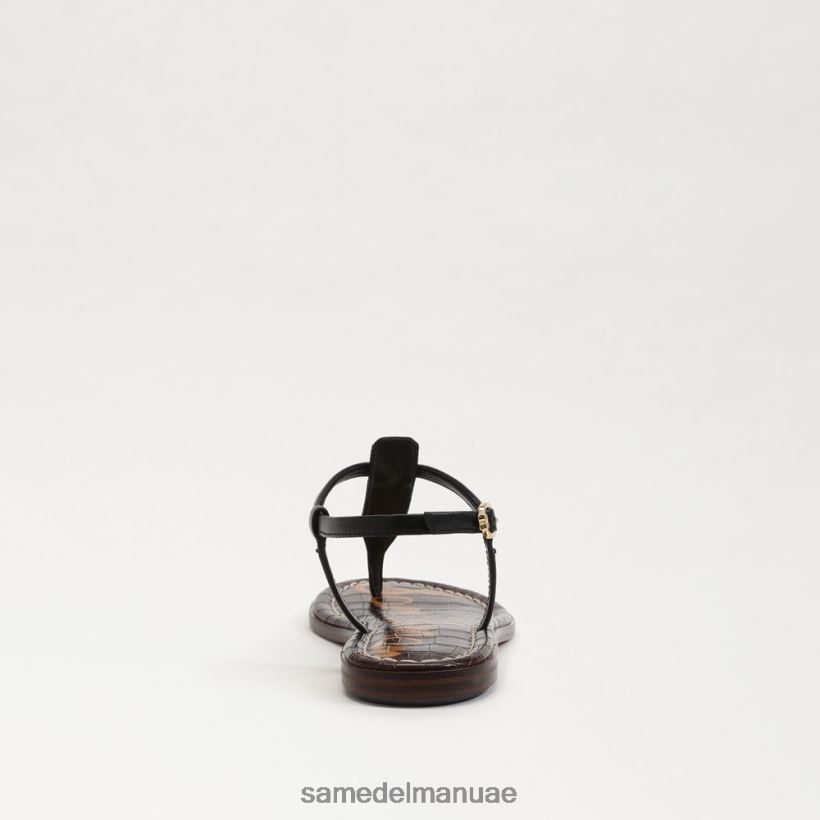 جلد أسود أحذية Sam Edelman نحيف صندل جيجي ثونغ 246L6T227