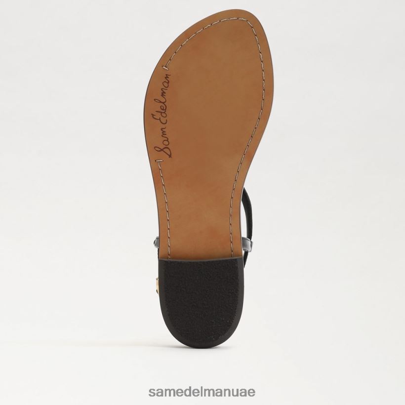 جلد أسود أحذية Sam Edelman نحيف صندل جيجي ثونغ 246L6T227