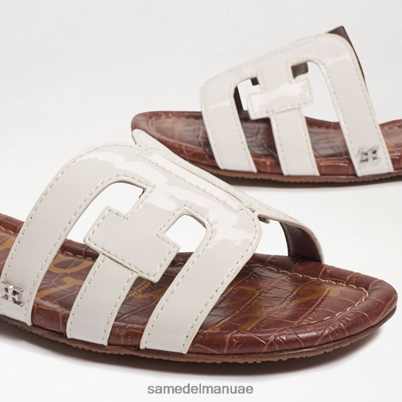 براءة اختراع بيضاء أحذية Sam Edelman نحيف صندل منزلق خليج 246L6T22