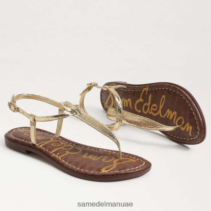 العنبر الذهب أحذية Sam Edelman نحيف صندل جيجي ثونغ 246L6T231