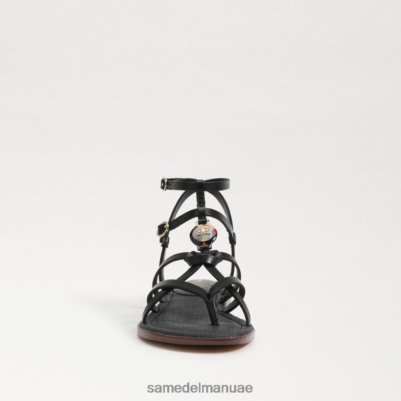 جلد أسود أحذية Sam Edelman نحيف جوين المصارع صندل 246L6T248