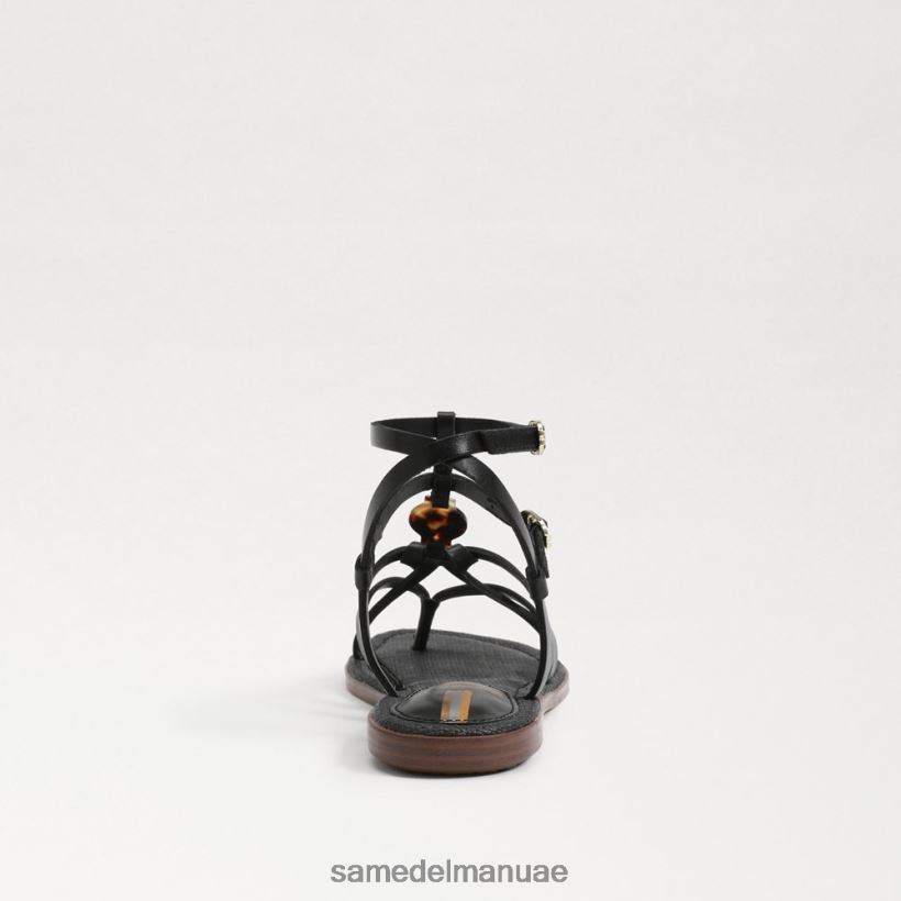 جلد أسود أحذية Sam Edelman نحيف جوين المصارع صندل 246L6T248