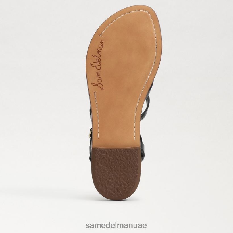 جلد أسود أحذية Sam Edelman نحيف جوين المصارع صندل 246L6T248