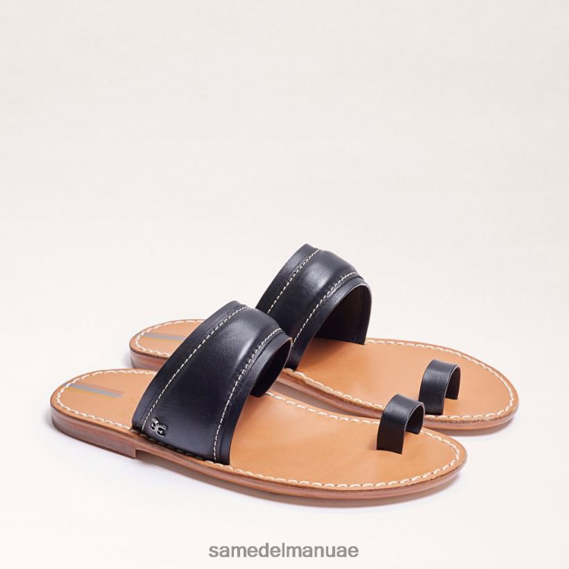 جلد أسود أحذية Sam Edelman نحيف صندل بحلقة أصابع القدم من مارجيت 246L6T258